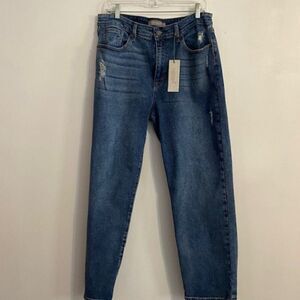 Just USA distressed high rise straight leg jeans, size 32/14